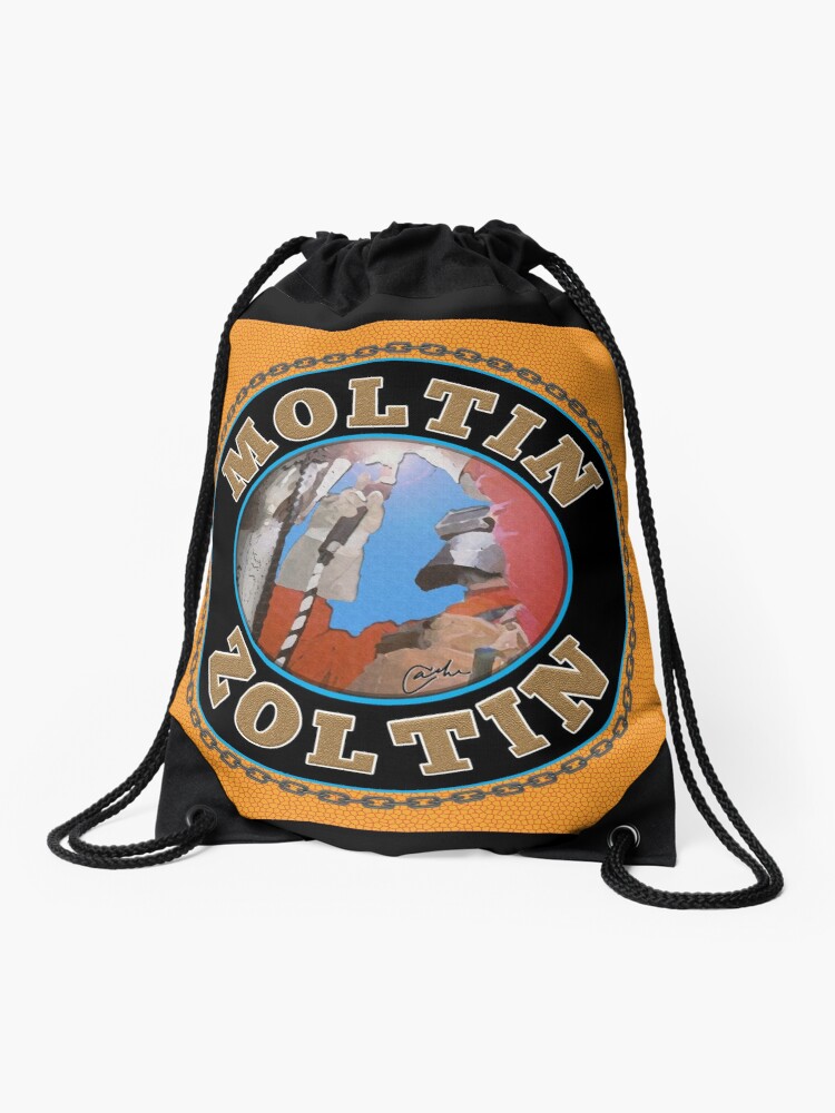 Moltin Zoltin on a draw string bag